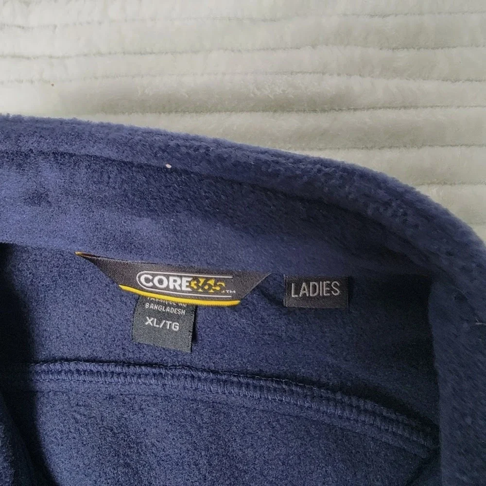 Core 365 Women's Fleece Vest XL Navy Full Zip Sleeveless Chimerix Logo NWT - Picture 8 of 9